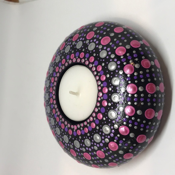Hand Cast/Painted Tea Light Holder - Picture 2 of 6